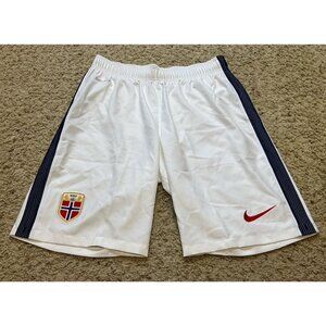 Norway Men's Nike Dri Fit 2016 White Kit Shorts Lined Size Small EUC Norge